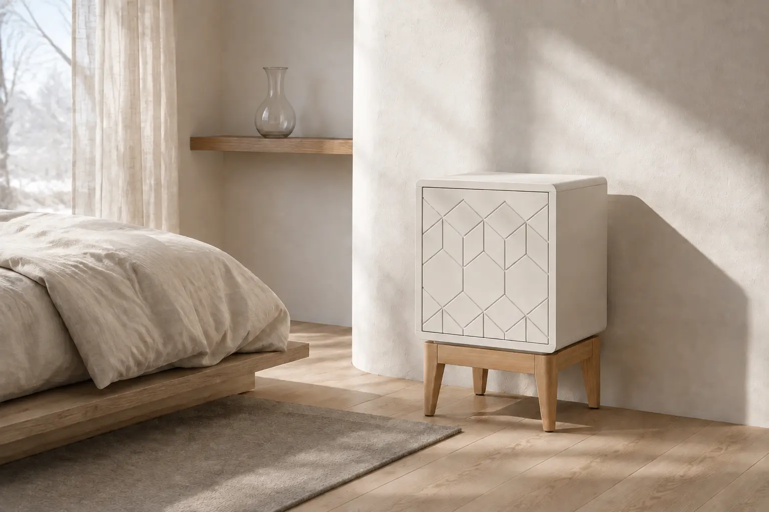 AN-04 GRID in Oyster Ash, shown in its dedicated interior setting